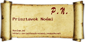 Prisztavok Noémi névjegykártya